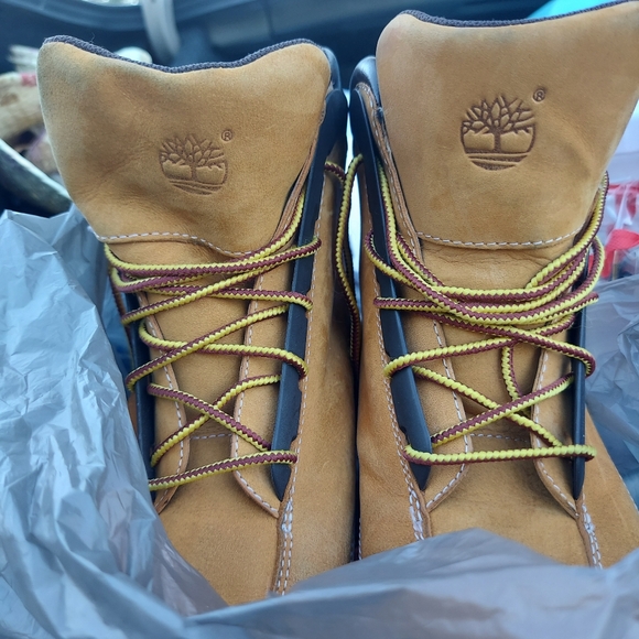 Timberland Wedge Heel Boots Leather Sz 10m - Picture 13 of 16